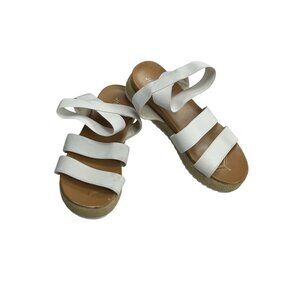 White Hot Cakes Girls Size 1M Strappy Sandals With Espadrille Platform Sole Elas